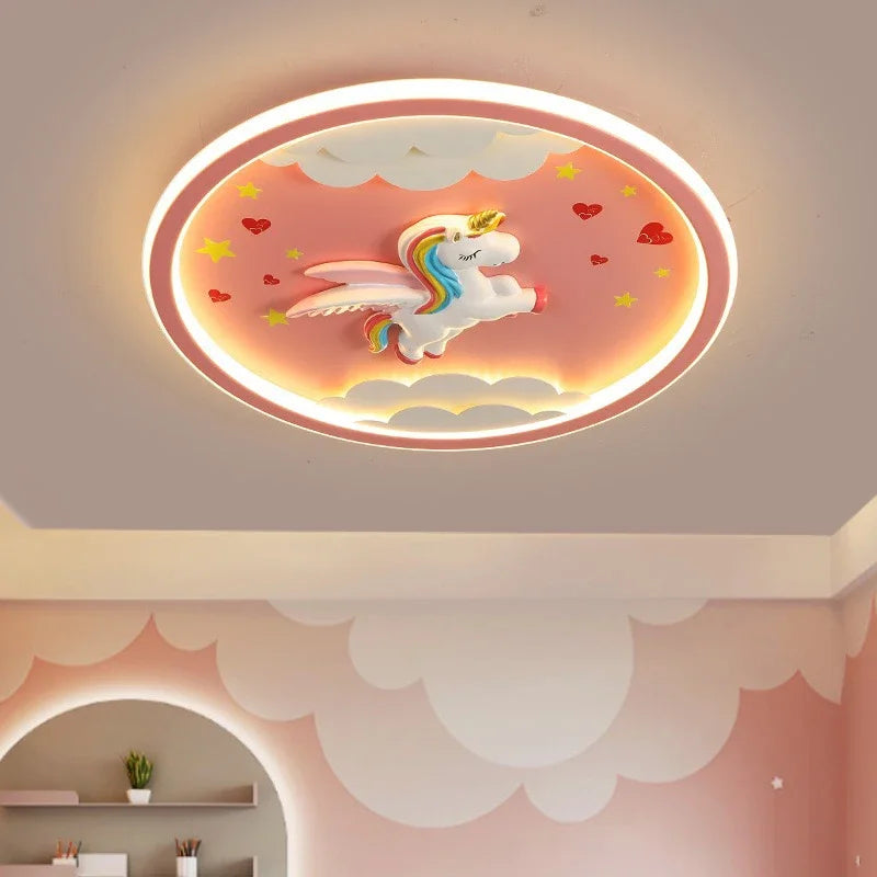 Ceiling Light with Full Spectrum LED, Eye Protection for Kids Room, Minimalist Round Bedroom Light for Boys and Girls