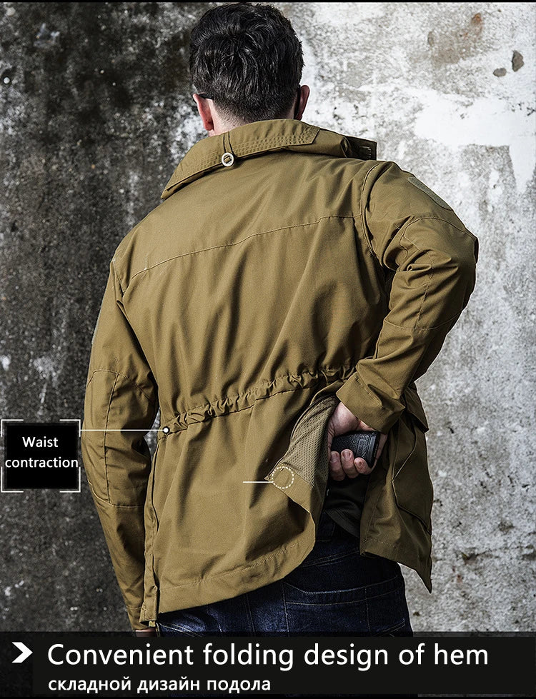 M65 Casual Quick Dry Tactical Windbreaker Outwear Trench Men Waterproof Flight Pilot Coat Hoodie Man Field Jacket