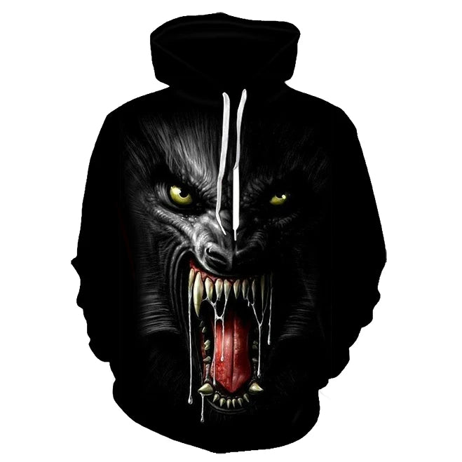 Animal Wolf 3D Printed Hooded Sweatshirts Men Women Fashion Casual Oversized Pullover Hip Hop Harajuku Streetwear Hoodies