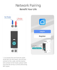 SmartLife WiFi Energy Meter & Circuit Breaker by TONGOU | 16A Single Pole DIN Rail Smart Switch | Wireless Remote Power Control & Electricity Usage Tracker