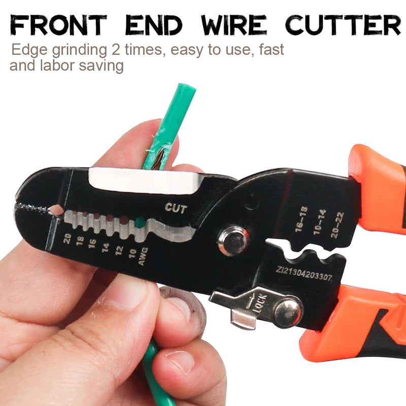 10 in 1 Wire Pliers Stripper Multifunctional Electrician Peeling Household Network Cable Wire Stripper Puller Stripper Tools