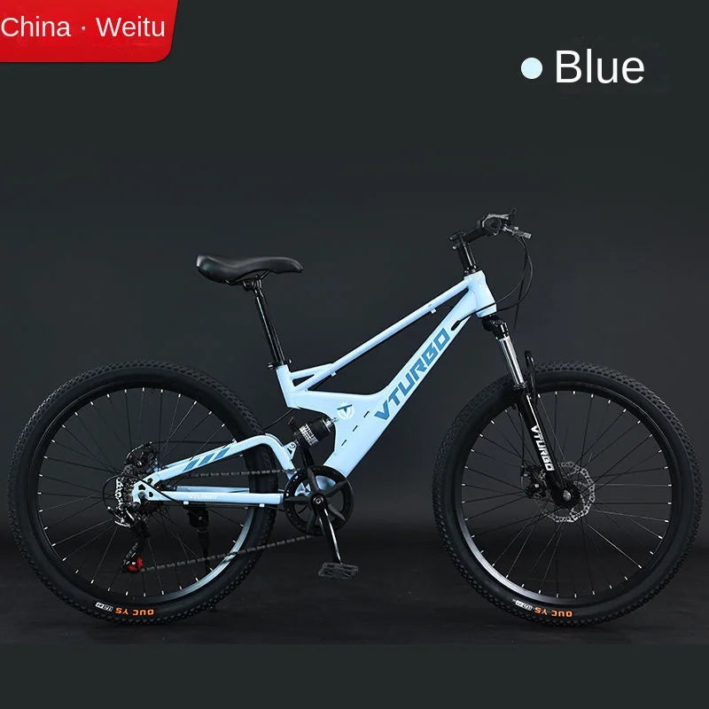 Full Suspension MTB Mountain Bike – Men’s Quad Bicycle with V-Brake/Disc Brake Options | Bicicletta Uomo | Durable Off-Road Bici