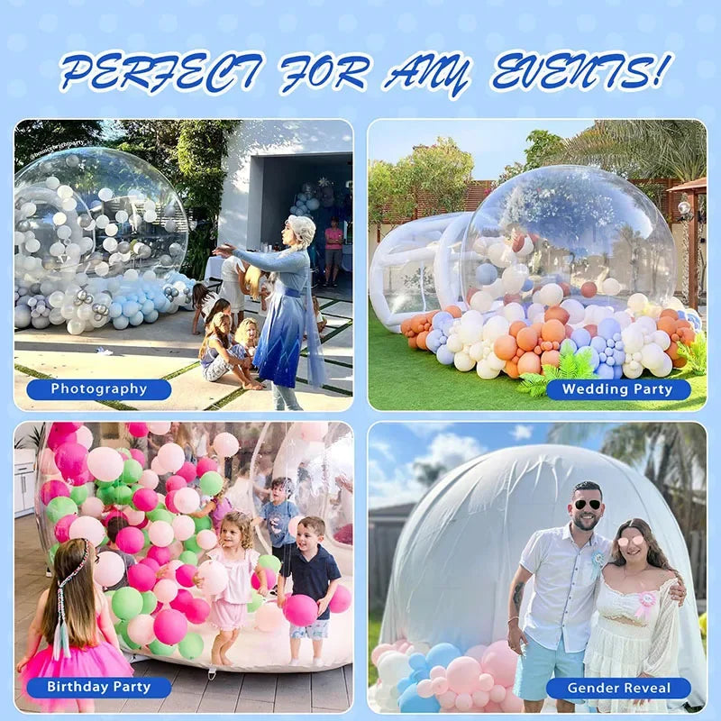 10FT Balloon  Inflatable Bubble House Trampoline castle Camping Tent  Kids Party Children toy Parks Event Commercial Rental