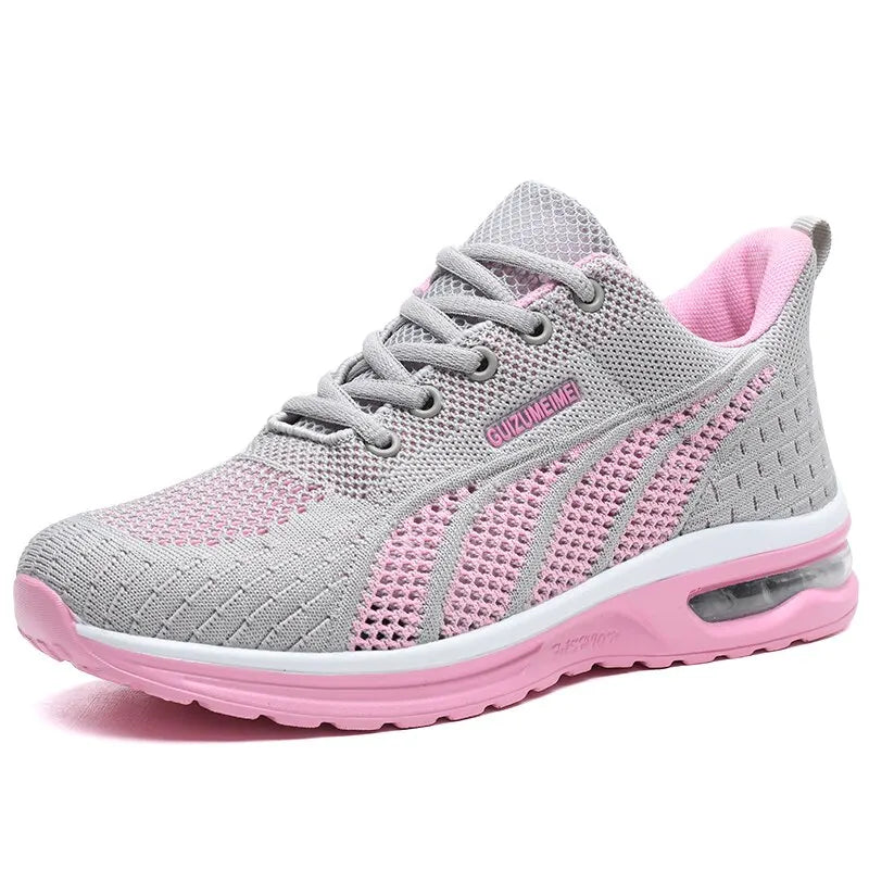 Women Running Shoes Ladies Breathable Sneakers Mesh Air Cushion Tennis Women's Sports Shoes Outdoor Lace Up Training Shoes