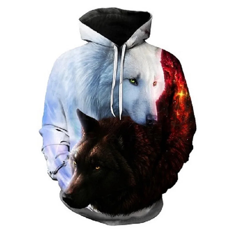 Animal Wolf 3D Printed Hooded Sweatshirts Men Women Fashion Casual Oversized Pullover Hip Hop Harajuku Streetwear Hoodies