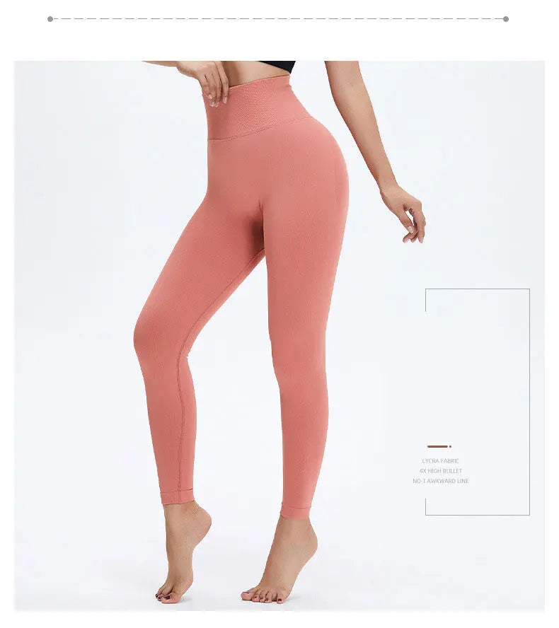 Seamless High Waist Nude Yoga Pants Women's Honey Peach Hip Lifting Tight Fitness Pants Quick Dried Exercise Push Up Yoga Pants