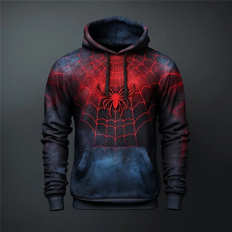 Autumn Fashion Sweatshirts For Men 3D Print Spider Pattern Leisure Cosplay  Oversized Hoodie Hip Hop Trend Harajuku Streetwear