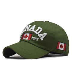 Canada Dad Baseball Cap – Unisex Cotton Cap with Embroidered Maple Leaf Flag, Outdoor Sun Hat for Adults