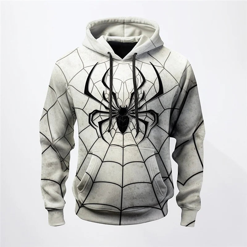 Autumn Fashion Sweatshirts For Men 3D Print Spider Pattern Leisure Cosplay  Oversized Hoodie Hip Hop Trend Harajuku Streetwear