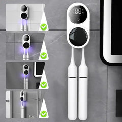 UV Toothbrush Sanitizer & Holder | Portable Toothbrush Sterilizer | Automatic UV Disinfectant | Toothpaste Organizer | Bathroom Accessories