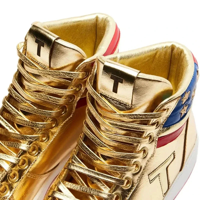 Gold Trump Shoes 2024 MAGA Never Surrender Shoe Sneaker Basketball Mens Womens Casual Boots Road Shoe Big Size 47 48