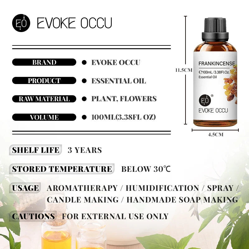 EVOKE OCCU100ML Essential Oils, Lavender Vanilla Eucalyptus Jasmine Rose Mint Oil for Diffuser, Humidifier, Scented Candles