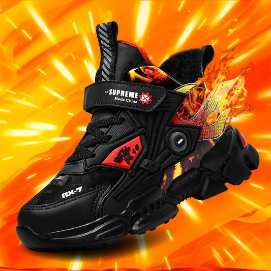 Boys' Fashion Sneakers – Thick-Soled, Warm & Comfortable Anti-Slip Outdoor Sports Shoes for Kids
