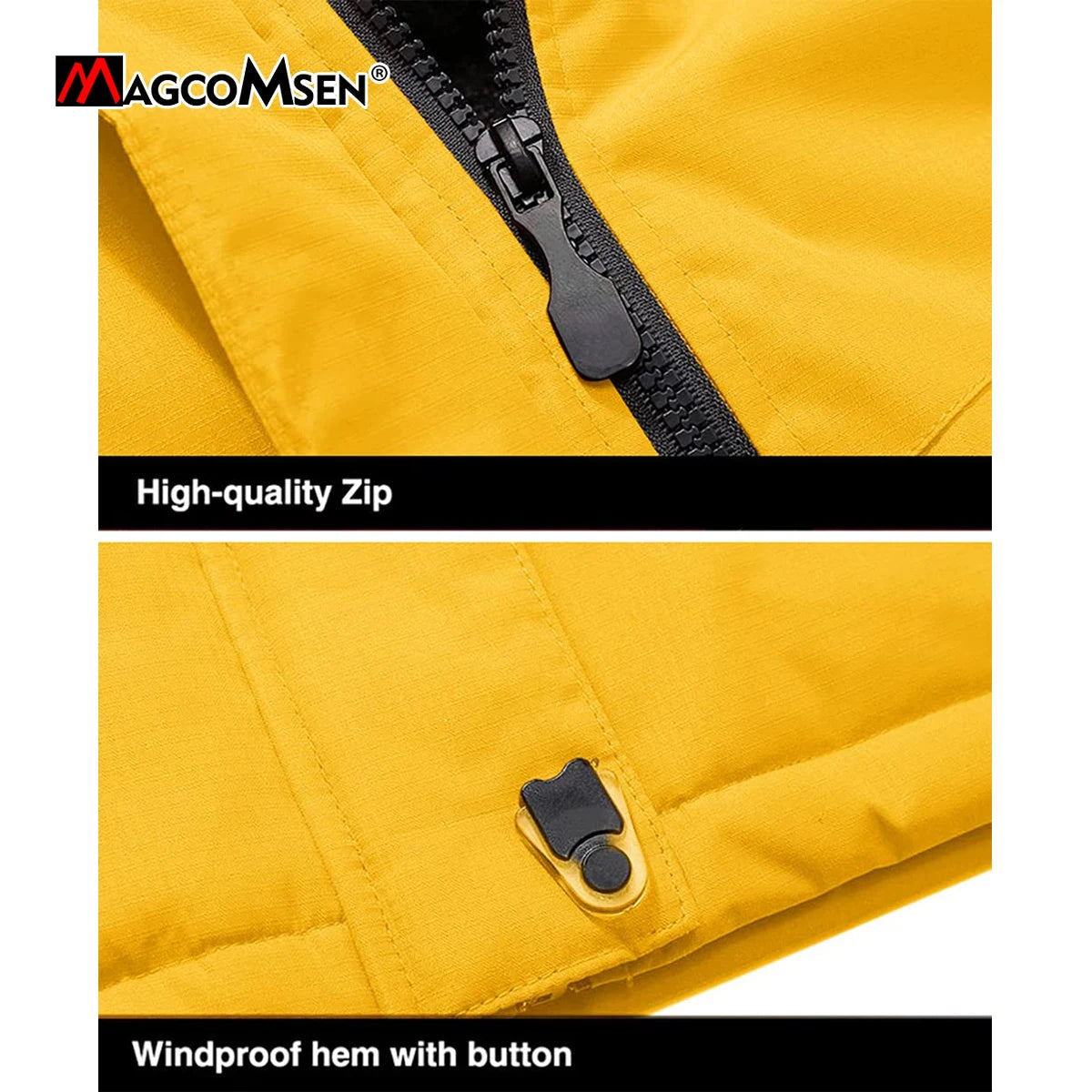 MAGCOMSEN Men's Hooded Fleece Ski Jacket Waterproof Thermal Thick Warm Parka Coats Winter Snow Jacket