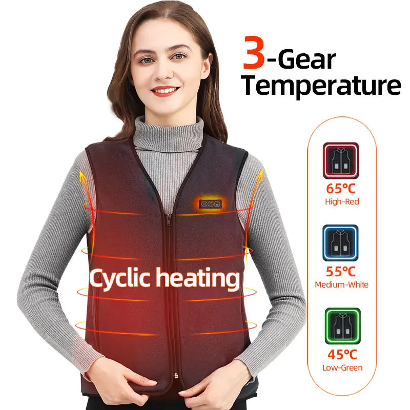 10 Areas Heated Vest Men Women Usb Electric Self Heating Vest Warming Waistcoat Heated Jacket Washable Thermal Heated Clothes