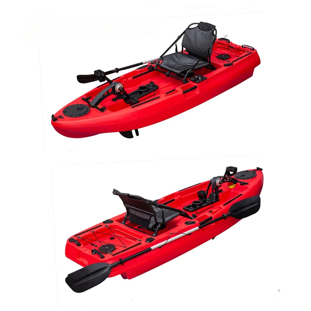 8.2ft 2.5m PE Kayaks,Smallest Pedal Single Luya Plastic Fishing Boat Canoe,Pedal Boat Penguin-style Foot Power