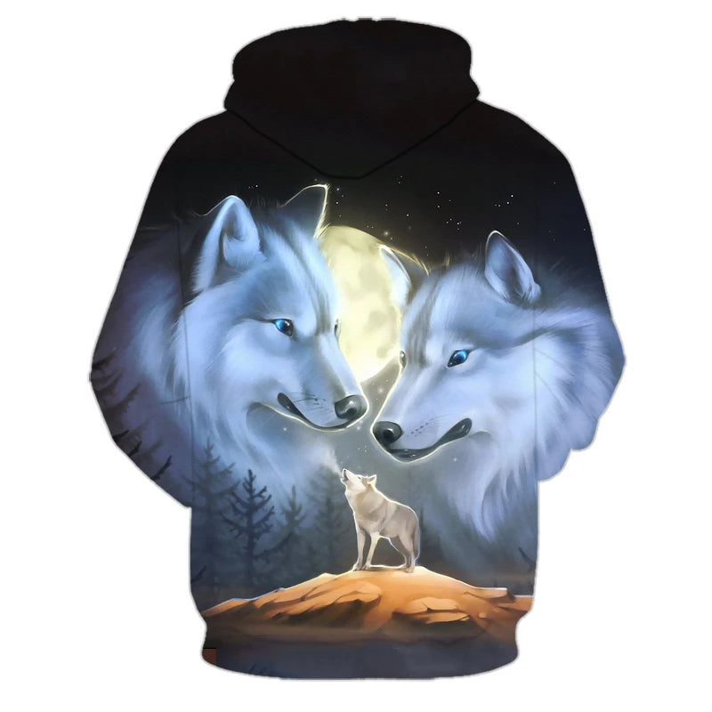 Animal Wolf 3D Printed Hooded Sweatshirts Men Women Fashion Casual Oversized Pullover Hip Hop Harajuku Streetwear Hoodies