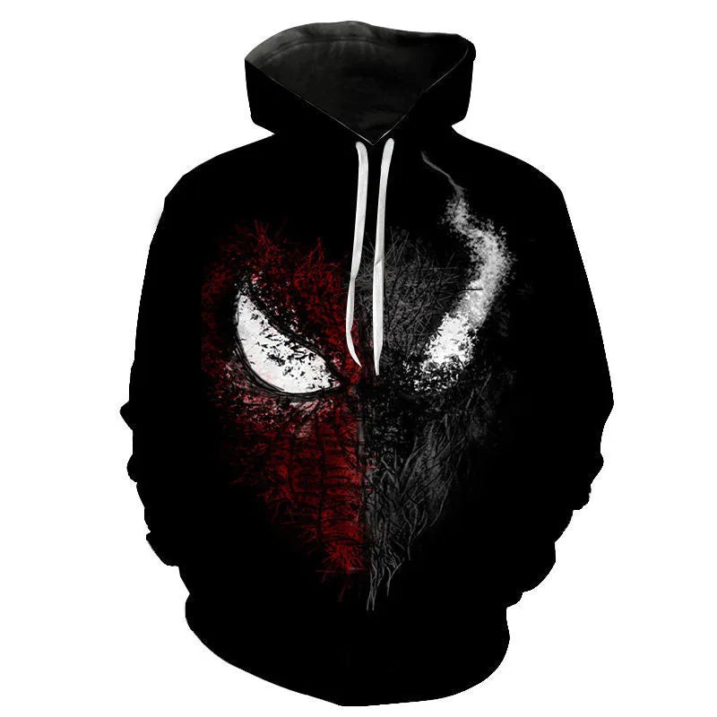 Miniso Hoodies Venom Cartoon Anime 3D Print Streetwear Men Women Fashion Oversized Sweatshirts Kids Pullovers Tracksuits