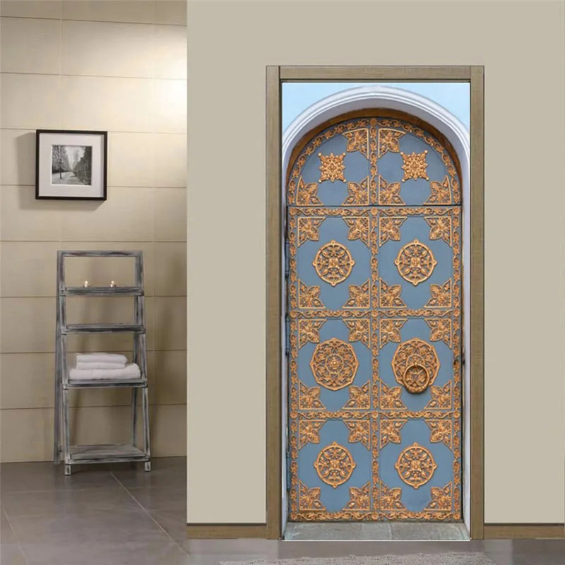 Sticker Door Stickers Home Decor Art Mural Living Room Great Mosque of Mecca Vinly Wallpaper Wall Stickers Porch door mural