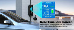 Feyree EV Charger | 3.5kW Portable TS-NACS Plug | LCD Screen | Delay Schedule | Level 1 & 2 Charging Station for Tesla & Electric Vehicles