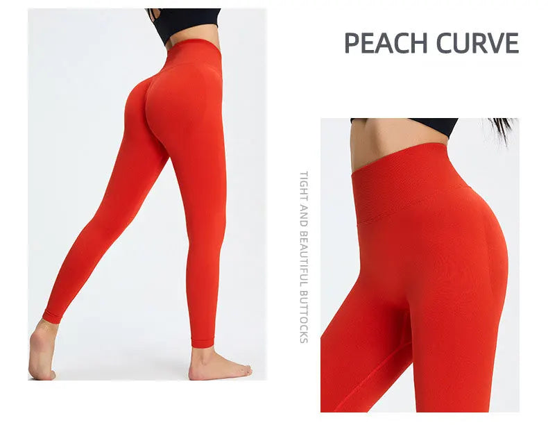 Seamless High Waist Nude Yoga Pants Women's Honey Peach Hip Lifting Tight Fitness Pants Quick Dried Exercise Push Up Yoga Pants