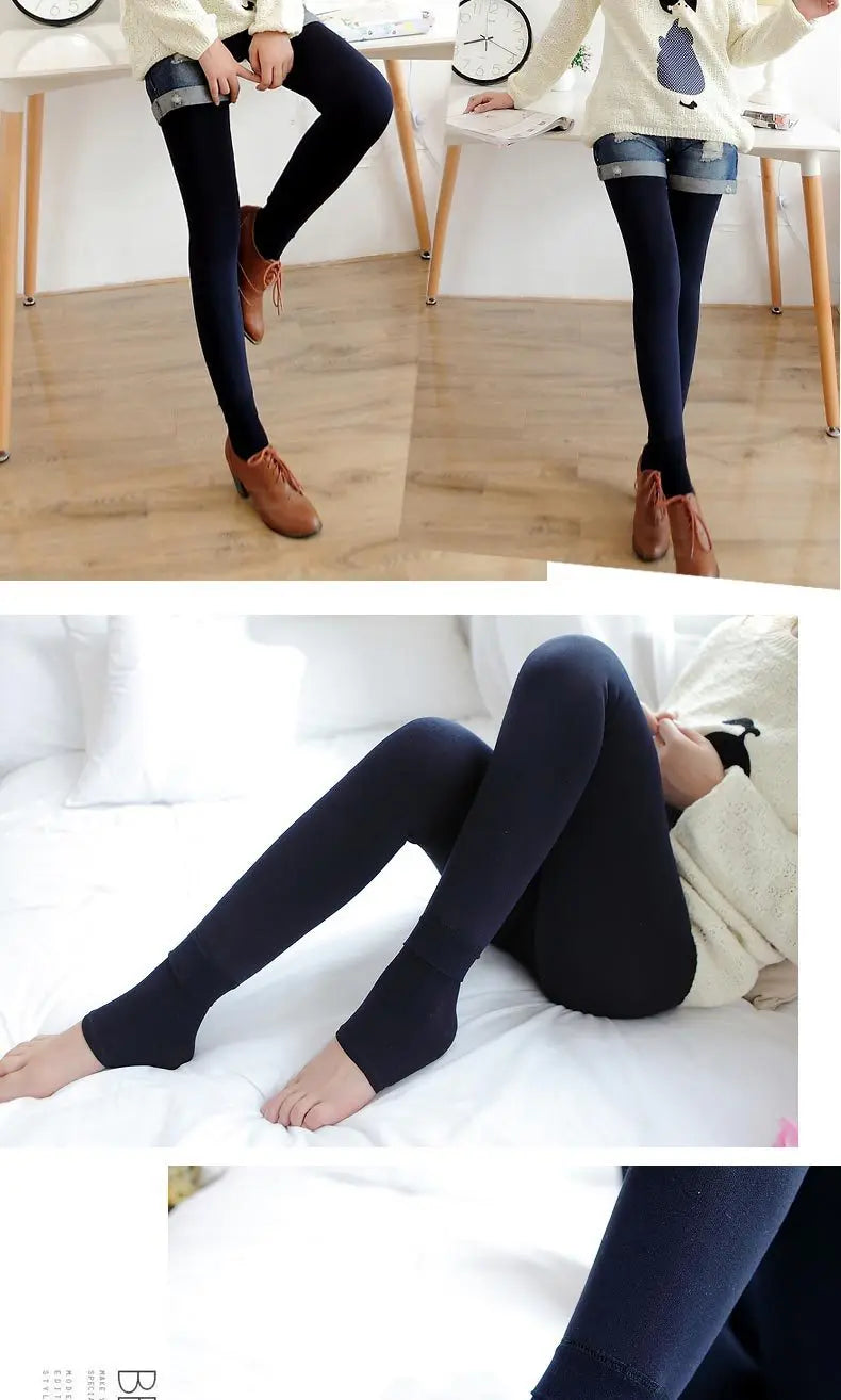 CHRLEISURE Winter Warm Pantyhose Women Fleece Thick Tights Female Thermal Pants Legging Stockings Keep Warm Underwear