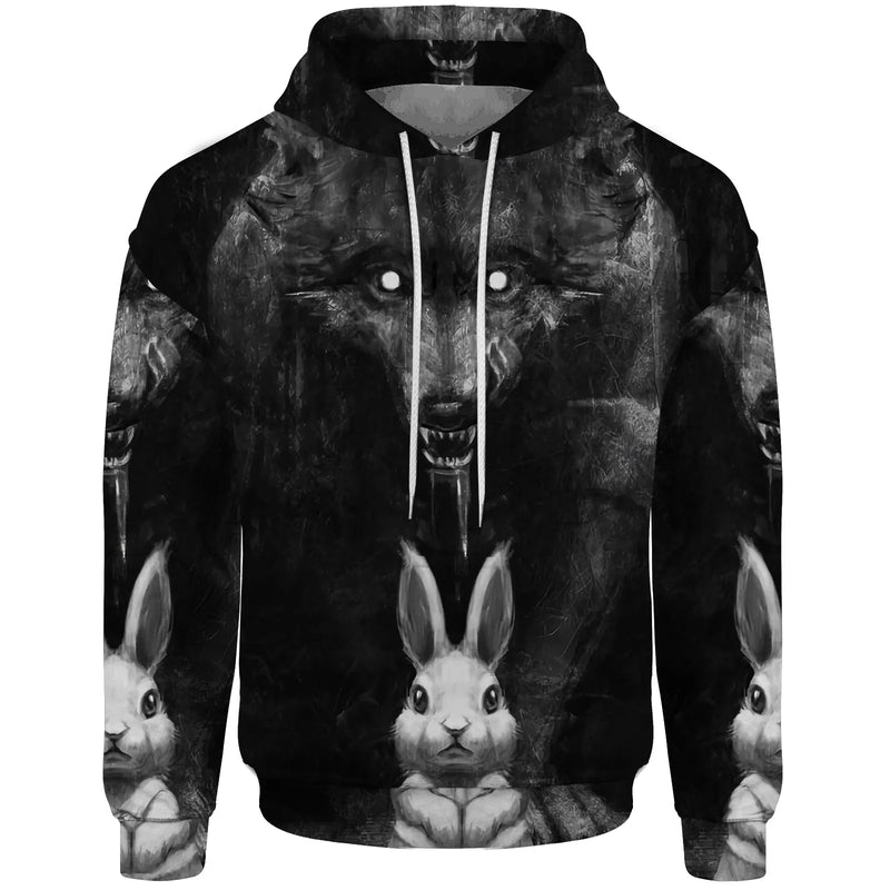 Wolf Sweatshirts for Men Cool Fugees 2024 New Style Dark Wind New in Hoodies & Sweatshirts 3D Printing Comfortable and Trendy