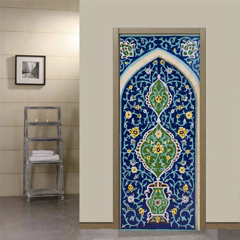 Sticker Door Stickers Home Decor Art Mural Living Room Great Mosque of Mecca Vinly Wallpaper Wall Stickers Porch door mural