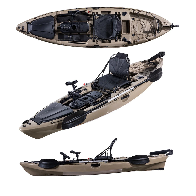 10ft Single Seat Canoe/Kayak, 1 Paddle, Capacity 200kg, 3.1m, UV Protection, New Design PE Material Fishing Kayak