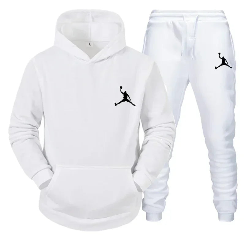 Tracksuit Sets Men's Casual Fleece Warm Hoodies Pants 2PCS Mens Long Sleeve Sport Suit Male Pullover Hoodies Sports Clothing