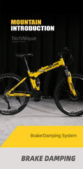 Foldable Mountain Bike for Men & Teens – Dual Shock Absorption, 21-Speed, Road & Off-Road Bicycle for Students & Adults