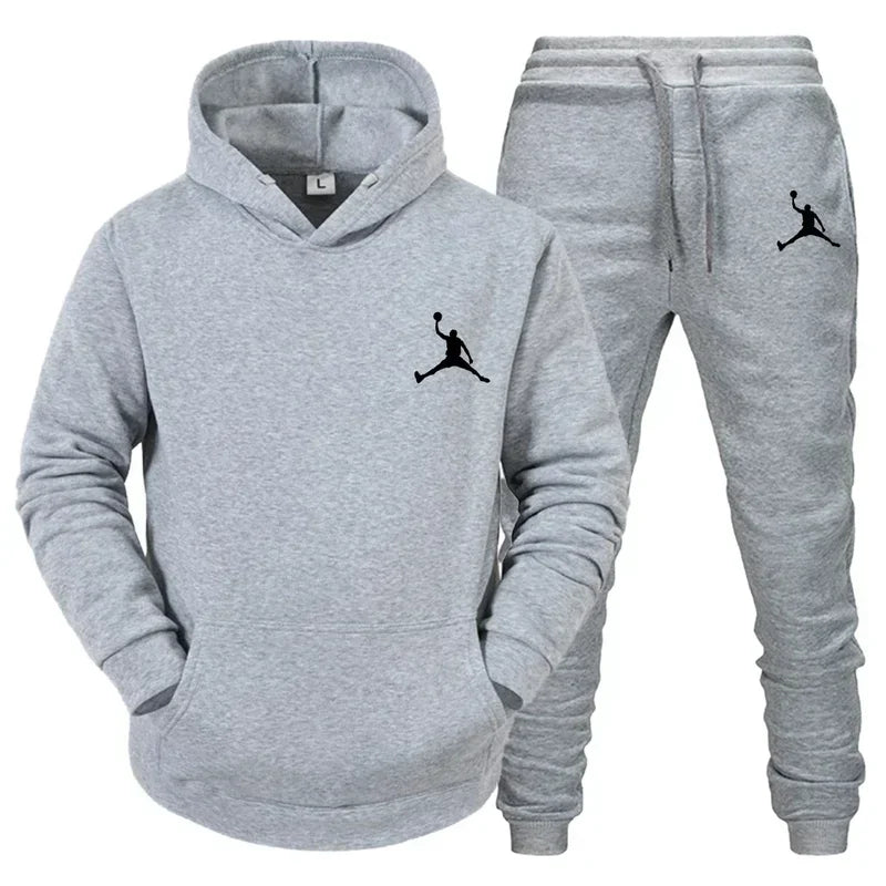 Tracksuit Sets Men's Casual Fleece Warm Hoodies Pants 2PCS Mens Long Sleeve Sport Suit Male Pullover Hoodies Sports Clothing