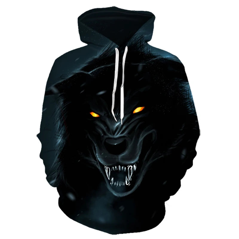 Animal Wolf 3D Printed Hooded Sweatshirts Men Women Fashion Casual Oversized Pullover Hip Hop Harajuku Streetwear Hoodies