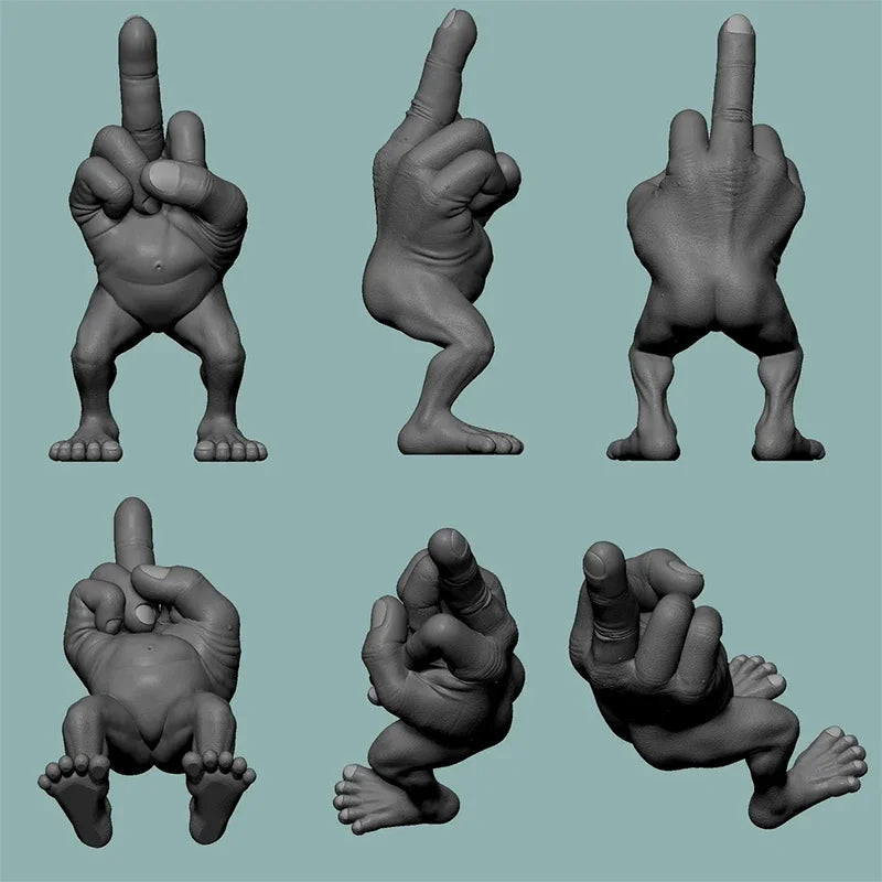 3d Printed Desktop Decorations Middle Finger Figure With Legs Refers To Funny Office Desk Ornaments Funny Toys 7.5x3.5x3cm