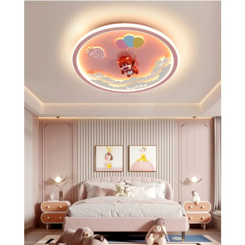 Ceiling Light with Full Spectrum LED, Eye Protection for Kids Room, Minimalist Round Bedroom Light for Boys and Girls