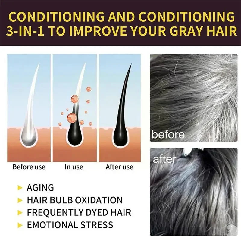 Pure Natural Herbal Hair Dye Shampoo 5 Minutes Change Hair Color Non-irritating Repair Gray White Fashion Hair Care Women Men