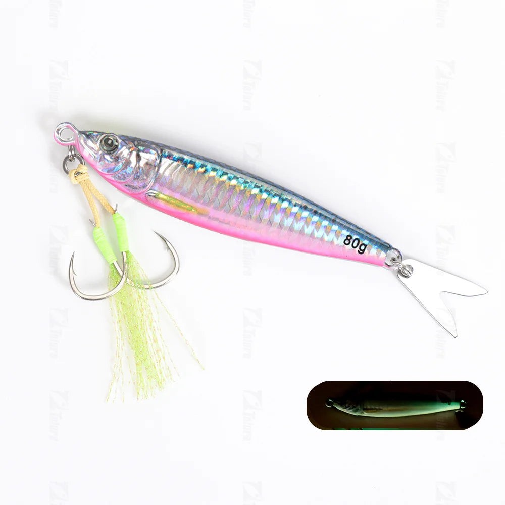 3D Printed Fast Sinking Metal Jig Lure | 20g-80g Saltwater Shore Casting & Vertical Fishing Lure