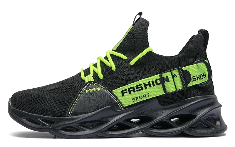 Men's Fashion Running Sneakers Breathable Comfortable Non-slip Shoes Lightweight Tennis Shoes Fluorescent Shoes