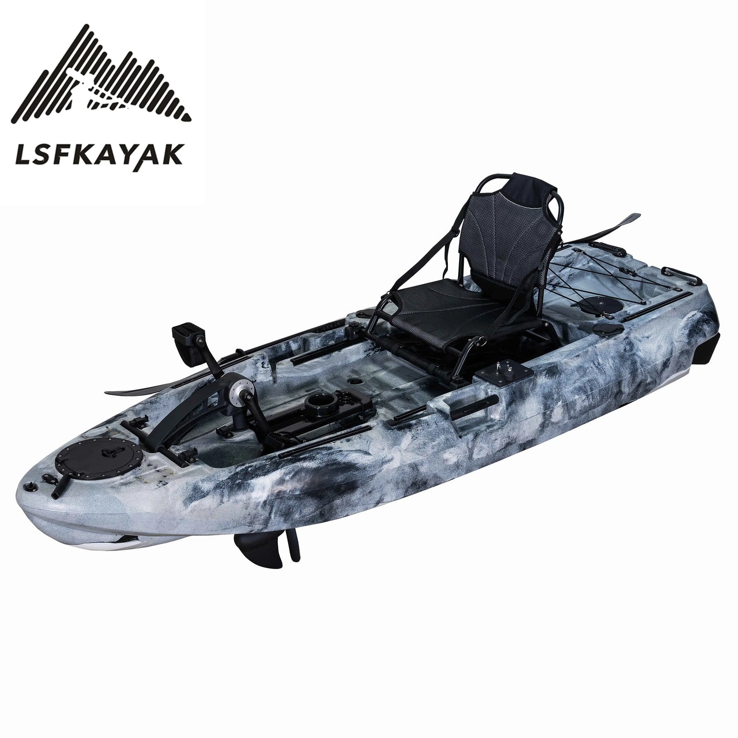 8FT Motorized Pedal Drive Kayak, HDPE Material, CE Certificate, Single Seat  2.5M for Fishing, Leisure, Patrol