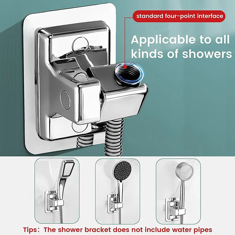 Shower Head Holder Adjustable Wall Mounted Shower Holder Self-Adhesive Shower Head Handheld Bracket Bathroom  Accessories