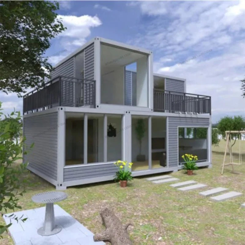 Modern luxury sea freight prefabricated 2-story 3-bedroom container house