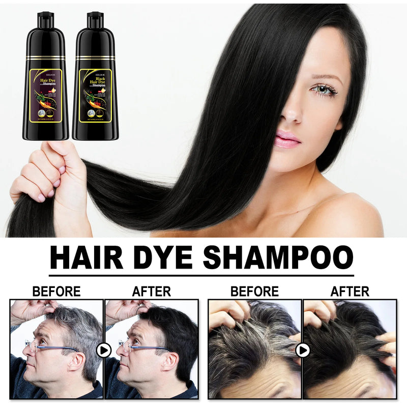 EELHOE Natural Herbal Hair Dye Shampoo for Hair Loss Moisturizing Hair Darkening Strengthen Magic Polygonum Multiflorum Shampoo