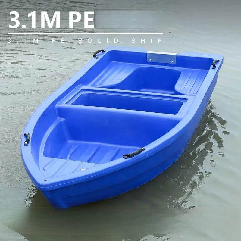 3.1m Hard PE Plastic Motor Boat Hold for 4 Adults CE certificate Double Deck for Lake Fishing, Leisure, Patrol, Aquaculture