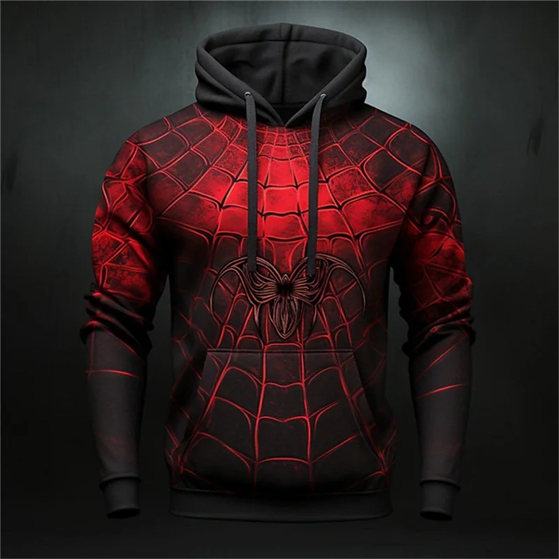 Autumn Fashion Sweatshirts For Men 3D Print Spider Pattern Leisure Cosplay  Oversized Hoodie Hip Hop Trend Harajuku Streetwear