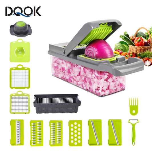 Multifunctional Vegetable Cutter & Slicer – Fruit, Potato Peeler, Carrot Grater with Basket | Kitchen Accessories