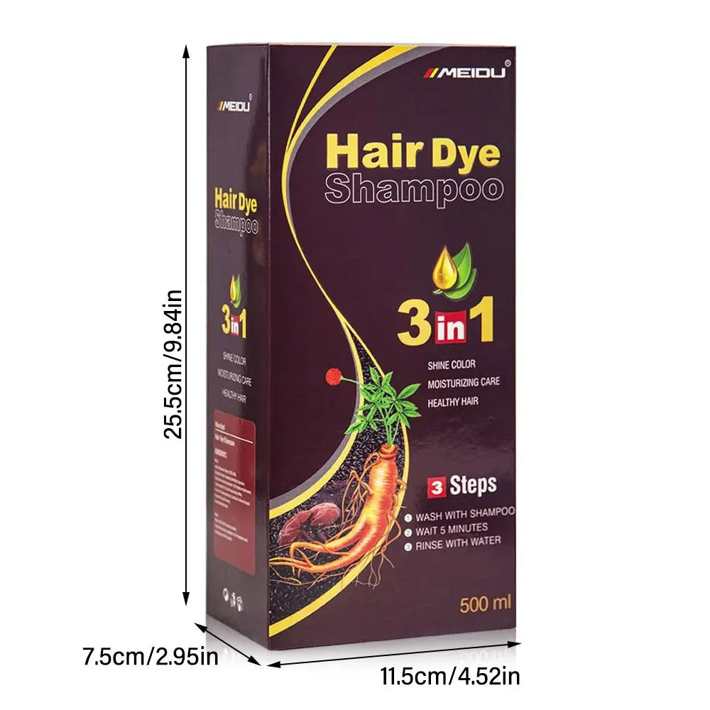 3 In 1 Instant Coloring Shampoo Natural Black Color for Men Women Hair Dye Herbal Brown Purple Hair Dye Hair Dye Shampoo New