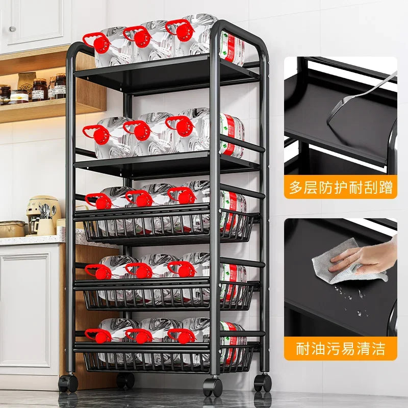 Organizer Cart Wheels Storage Trolley Shelf Kitchen Things Furniture Storages Islands Home Microwave Cart Kitchen Island Table