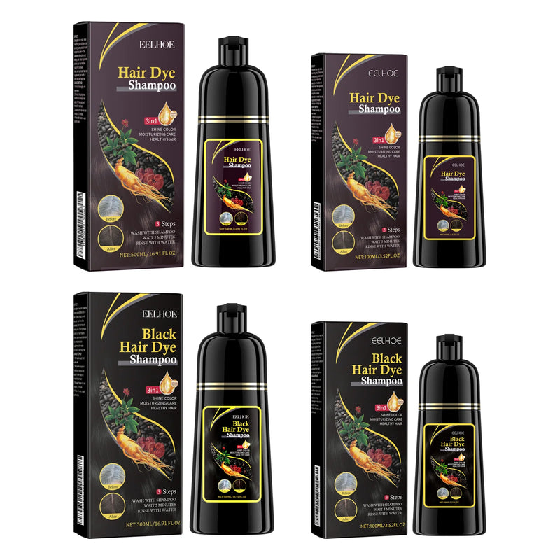 EELHOE Natural Herbal Hair Dye Shampoo for Hair Loss Moisturizing Hair Darkening Strengthen Magic Polygonum Multiflorum Shampoo