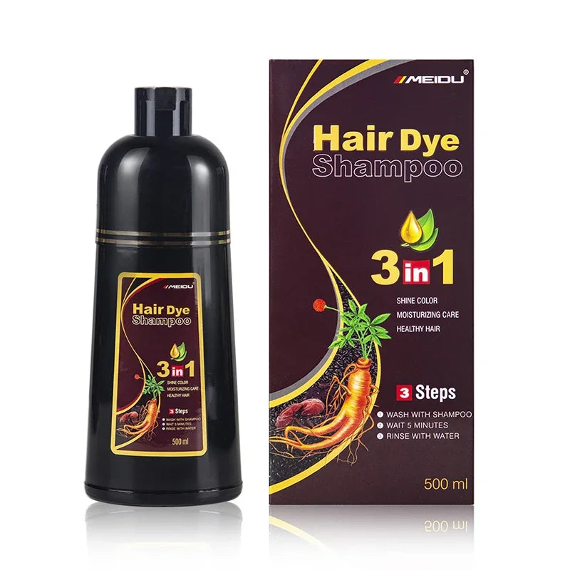 3 In 1 Instant Coloring Shampoo Natural Black Color for Men Women Hair Dye Herbal Brown Purple Hair Dye Hair Dye Shampoo New