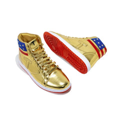 Gold Trump Shoes 2024 MAGA Never Surrender Shoe Sneaker Basketball Mens Womens Casual Boots Road Shoe Big Size 47 48